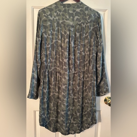 CLOTH & STONE Small Anthropologie Nina Camo Shirtdress Spring Lightweight Button - Picture 4 of 12
